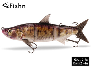 FISHN® TRAWL27, Tauchtiefe: 2-5 Meter, 27cm, 218gr, Slow-Sinking, 3 Anbisstellen - PIKE PERCH