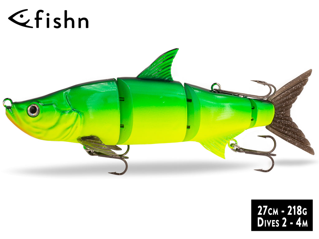 FISHN® TRAWL27, Tauchtiefe: 2-5 Meter, 27cm, 218gr, Slow-Sinking, 3 Anbisstellen - LEMON STAR