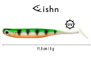 FISHN LURIEone - 5 Gummifische 11,5cm, 5gr zum Angeln auf Zander, Barsch, Hecht und Forelle