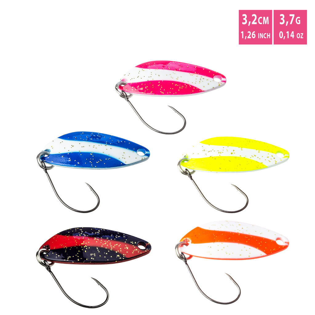 FishingFay Forellen Spoon Set Swing 3,7 gr, 3,2 cm (5 Stück)