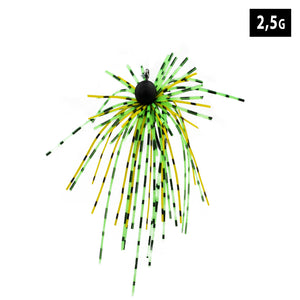 Dirty Hairy Tungsten Jigkopf 2,5gr (Green) mit Weedguard