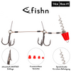 FISHN Screw In Hecht Systeme - Shallow Rig mit oder ohne auswechselbaren Gewichten 5-20gr für Softlures bis 25cm mit Ultra Scharfen Mustad Haken (Switch Rot)