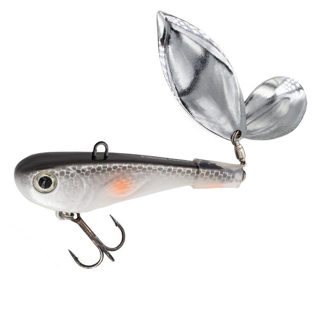 FISHN GRUMPYSpinner, Spinner Bait, Kunstköder zum Angeln auf Hecht, Barsch, Forelle und Zander (20g, Ghost)