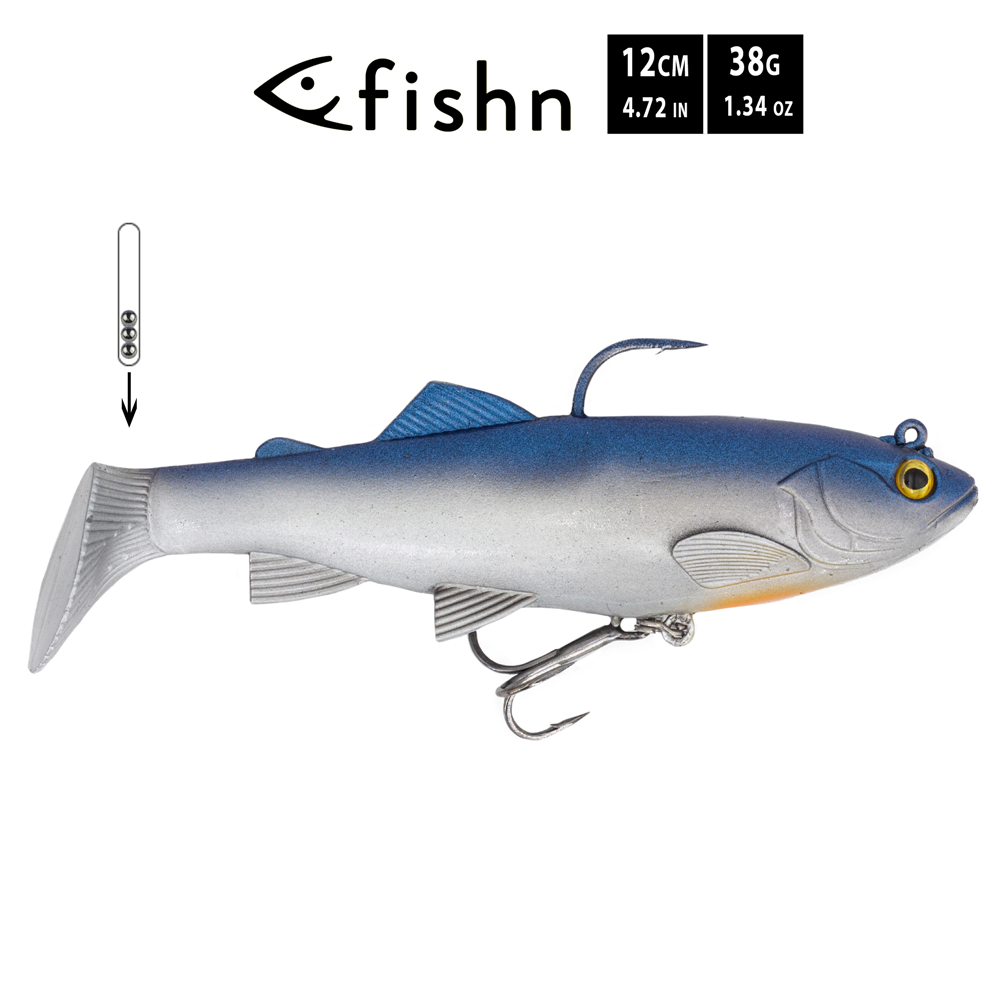 FISHN Hechtköder TROUTY Dark Night 12cm, 38gr